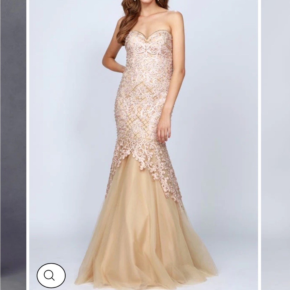 EMBROIDERED STRAPLESS MERMAID DRESS BY JULIET
